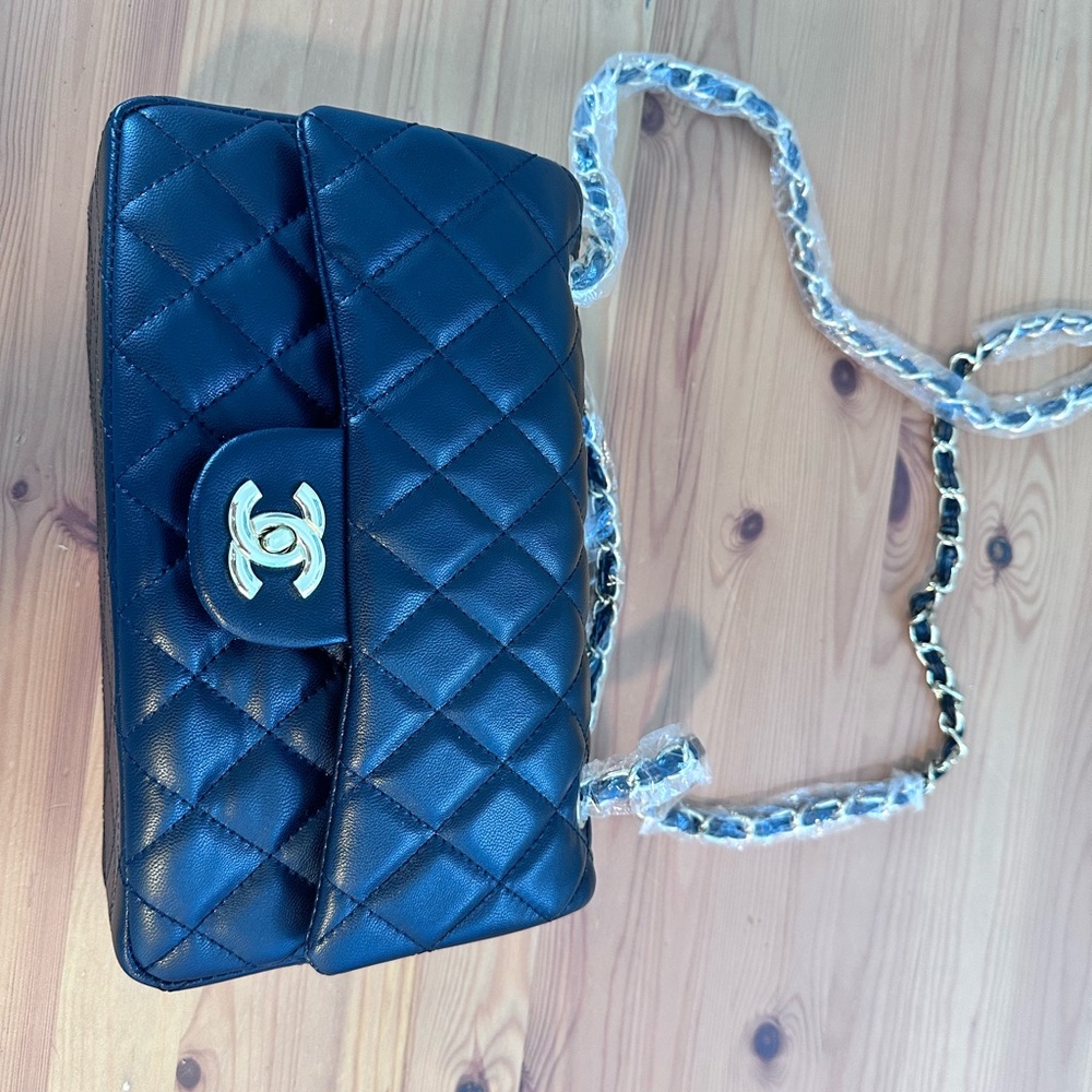 Double C Black Quilted Shoulder Bag